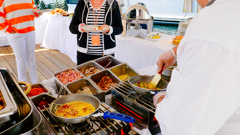 Summer Launch Party at Roche Harbor Resort Omelet Station