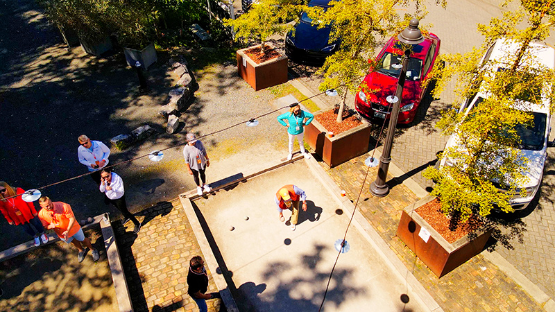 Summer Launch Party at Roche Harbor Resort Bocce Aerial