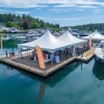 2023 Summer Launch Party at Roche Harbor Resort Dock Aerial